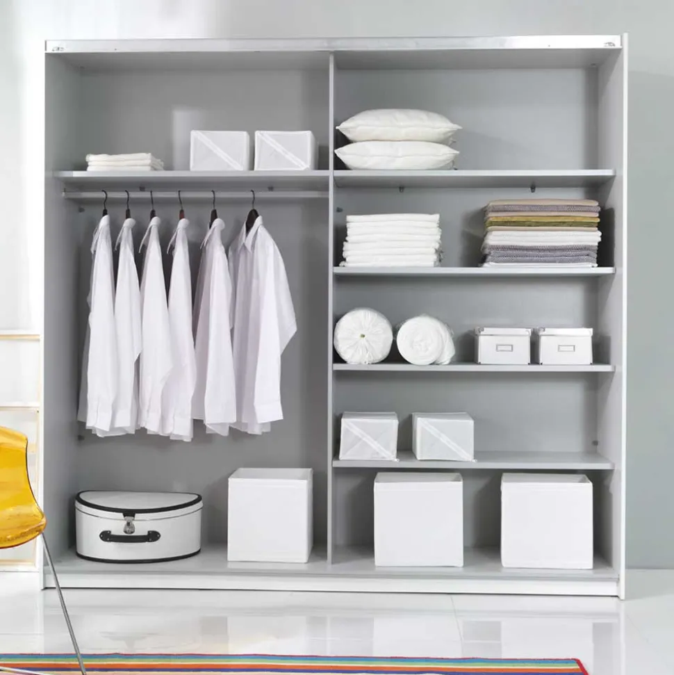 Weißer Kleiderschrank mit Spiegel - Juleste