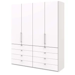 Weißer Kombi-Kleiderschrank mit acht Schubladen - Donpiave