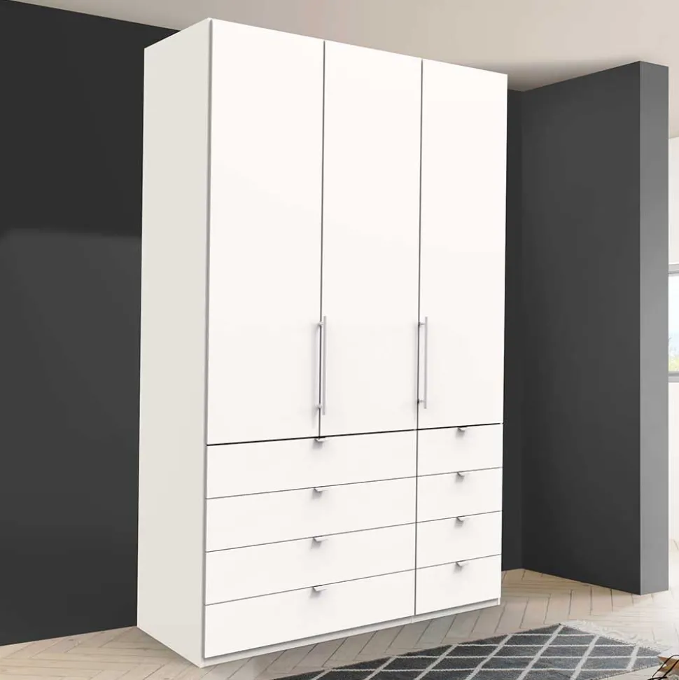Weißer Kombi-Kleiderschrank mit Gleittür - Donpiave