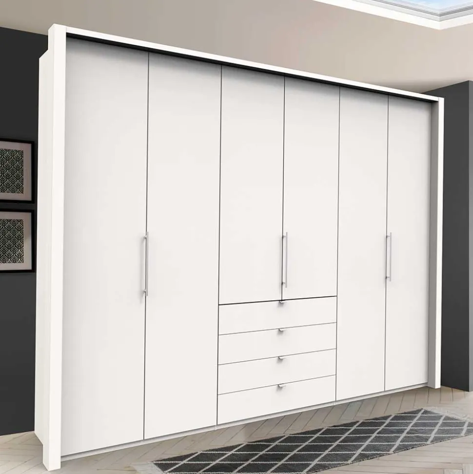 Weißer Schrank für Schlafraum 300 cm breit - Donpiave