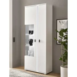 Weißer Vitrinenschrank mit LED Beleuchtung - Tirol