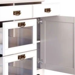Weißes Buffet Schrank aus Kiefer massiv - Akbelev