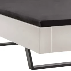 Weißes Designbett mit Stoff-Kopfteil - Fanos