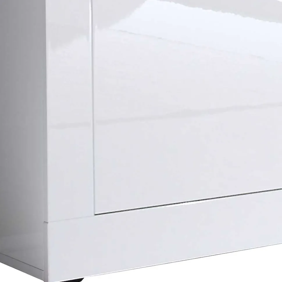 Weißes Hochglanz Lowboard für TV - Sogno