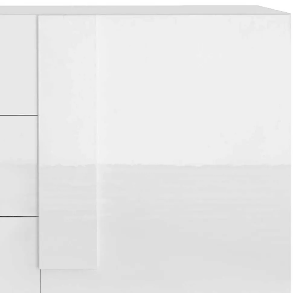 Weißes Hochglanz Sideboard mit Tür - Kerym