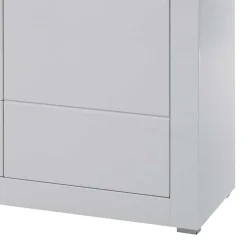 Weißes Sideboard mit Hochglanz Front Yulis & Chrom Metallgriffen