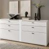 Weißes Sideboard mit vier Schubladen und zwei Klappen - Tirol