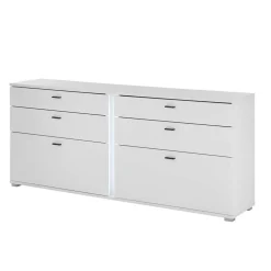 Weißes Sideboard mit vier Schubladen und zwei Klappen - Tirol