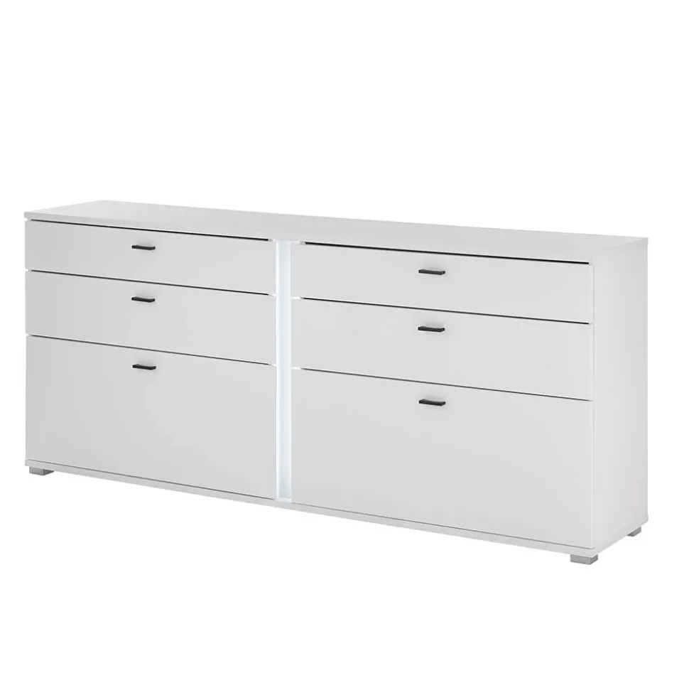 Weißes Sideboard mit vier Schubladen und zwei Klappen - Tirol