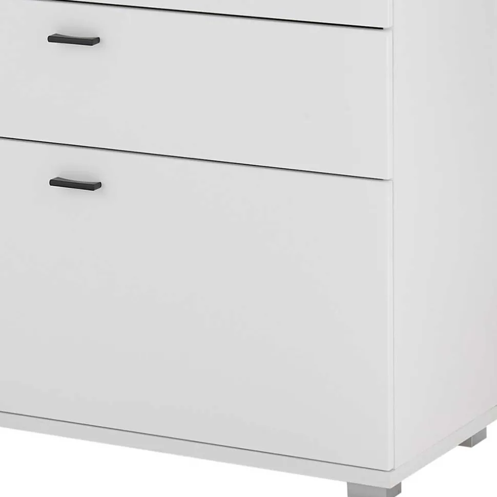 Weißes Sideboard mit vier Schubladen und zwei Klappen - Tirol