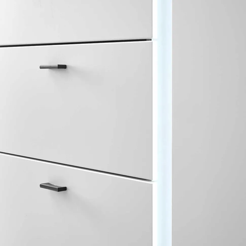 Weißes Sideboard mit vier Schubladen und zwei Klappen - Tirol