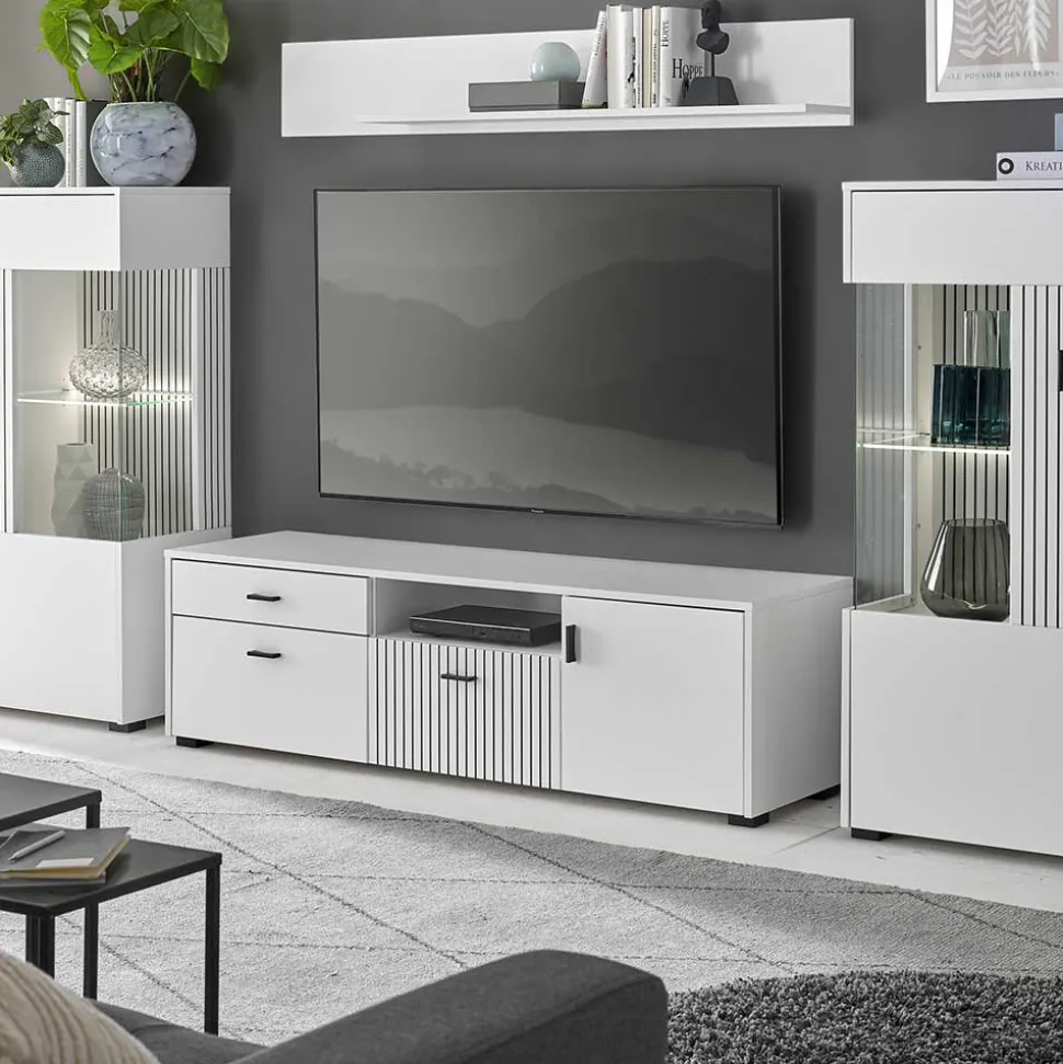 Weißes TV Board 150 cm breit - Dualkos