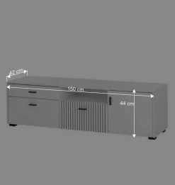 Weißes TV Board 150 cm breit - Dualkos