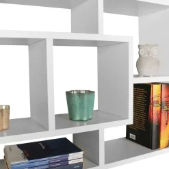 Weißes Wandregal mit acht Fächern - Worker