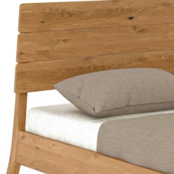 Wildeiche Bettgestell mit Holzkopfteil - Lugos