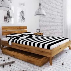 Wildeiche Einzelbett in Übergröße - Eavy VII