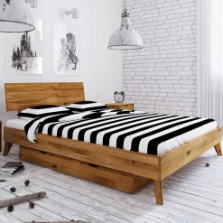 Wildeiche Einzelbett mit Unterlänge 190 cm - Eavy III