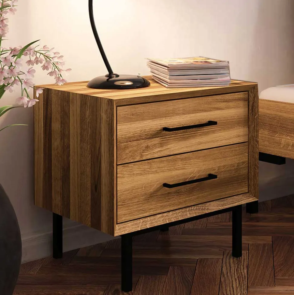Wildeiche Holzbett für Dachzimmer - Kerfa