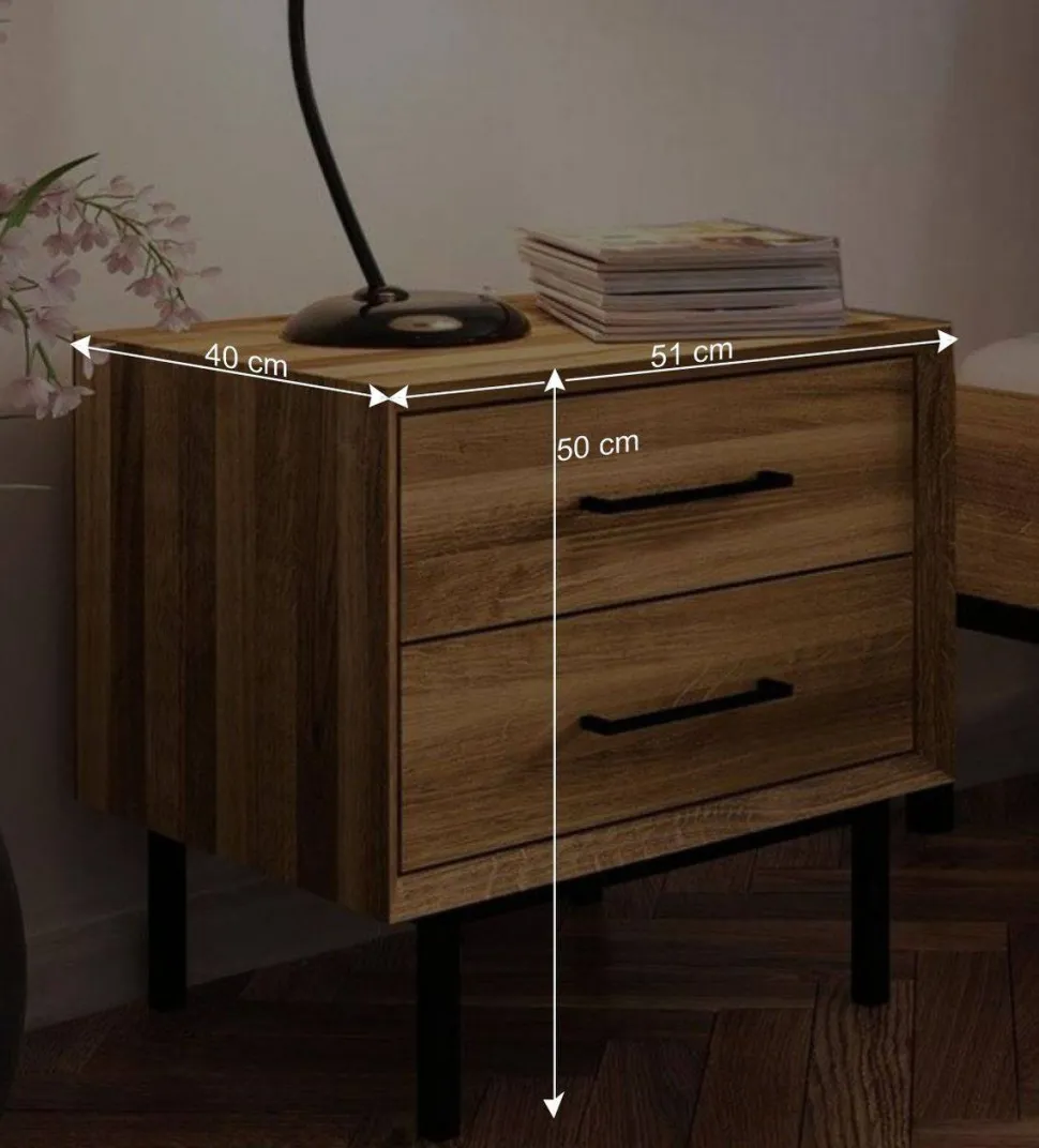 Wildeiche Holzbett für Dachzimmer - Kerfa