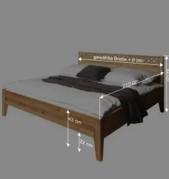 Wildeiche Holzbett Masdamos massiv geölt