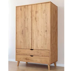 Wildeiche Kombi-Kleiderschrank massiv - Fabijola