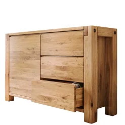Wildeiche Massivholzkommode Yarisis modern