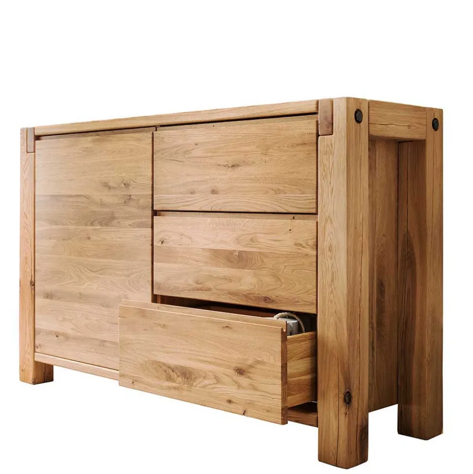 Wildeiche Massivholzkommode Yarisis modern