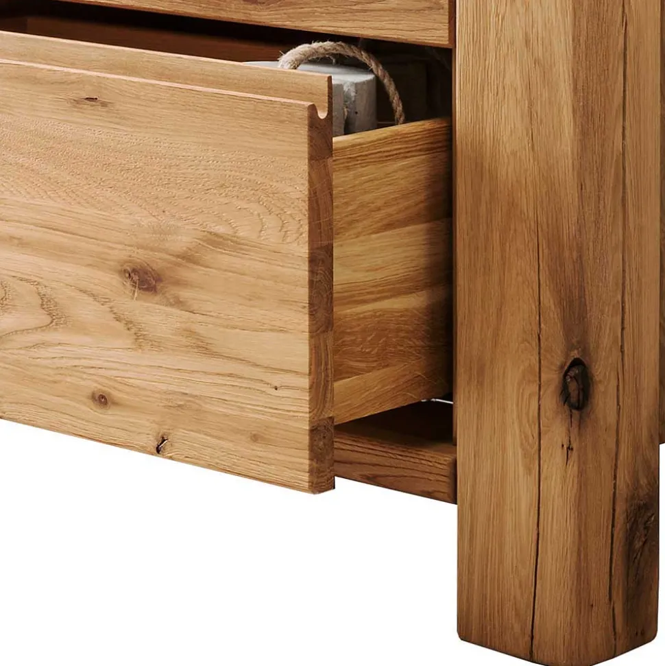 Wildeiche Massivholzkommode Yarisis modern