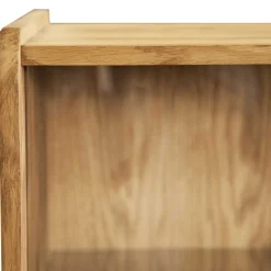 Wildeiche Mid Century Schrank mit zwei Glas Türen - Hardus