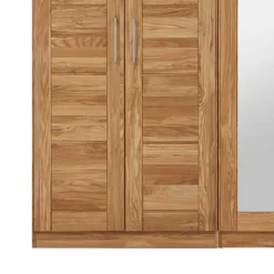 Wildeiche Schlafzimmerschrank Cranos mit Spiegel