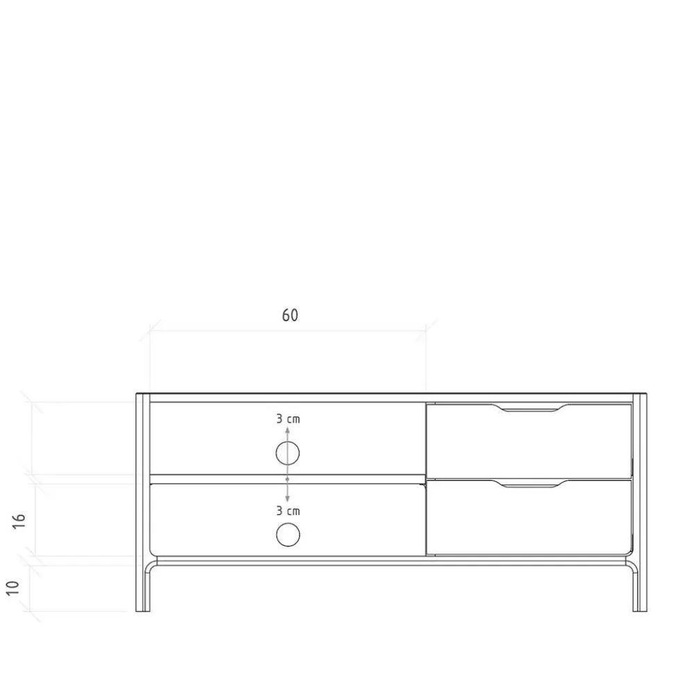 Wildeiche TV Board 111 cm breit - Laida