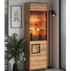 Wildeiche Vitrine in Natur mit Schwarz - Shipper