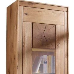 Wildeiche Vitrine Troncon mit 201 cm Höhe