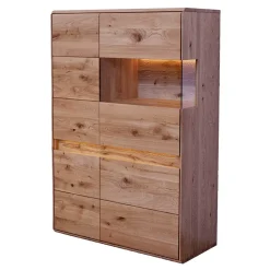 Wildeiche Wohnzimmerschrank mit Glas Einsatz - Acmida