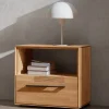 Wildeiche-Nachtkommode mit Fach - Kassanda