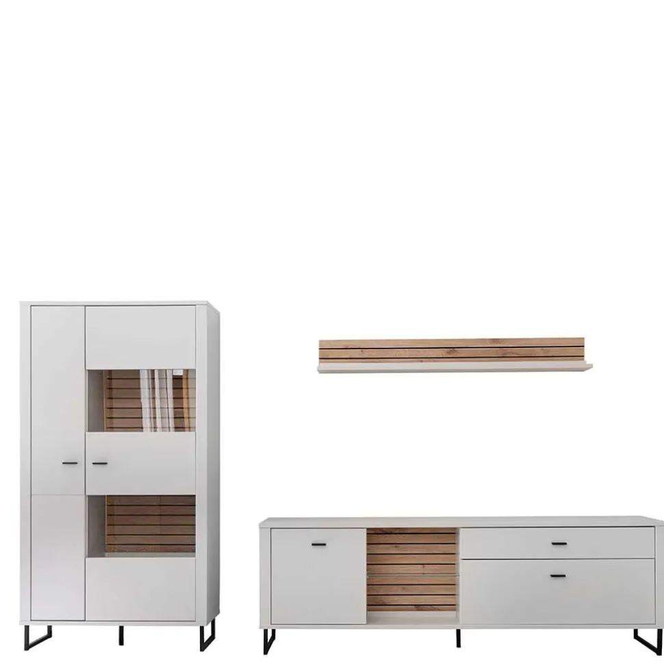 Wohnwand Wohnzimmermöbel Set - Varzino (dreiteilig)