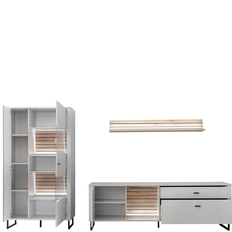 Wohnwand Wohnzimmermöbel Set - Varzino (dreiteilig)
