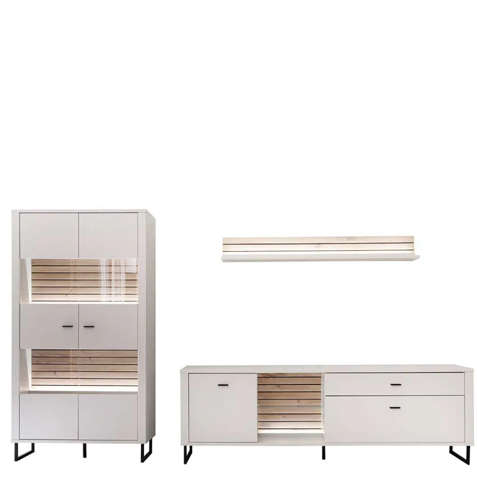 Wohnwandmöbel-Set modern - Varzino (dreiteilig)
