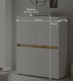 Wohnzimmer Anbauwand 340 cm breit - Nonessia (fünfteilig)