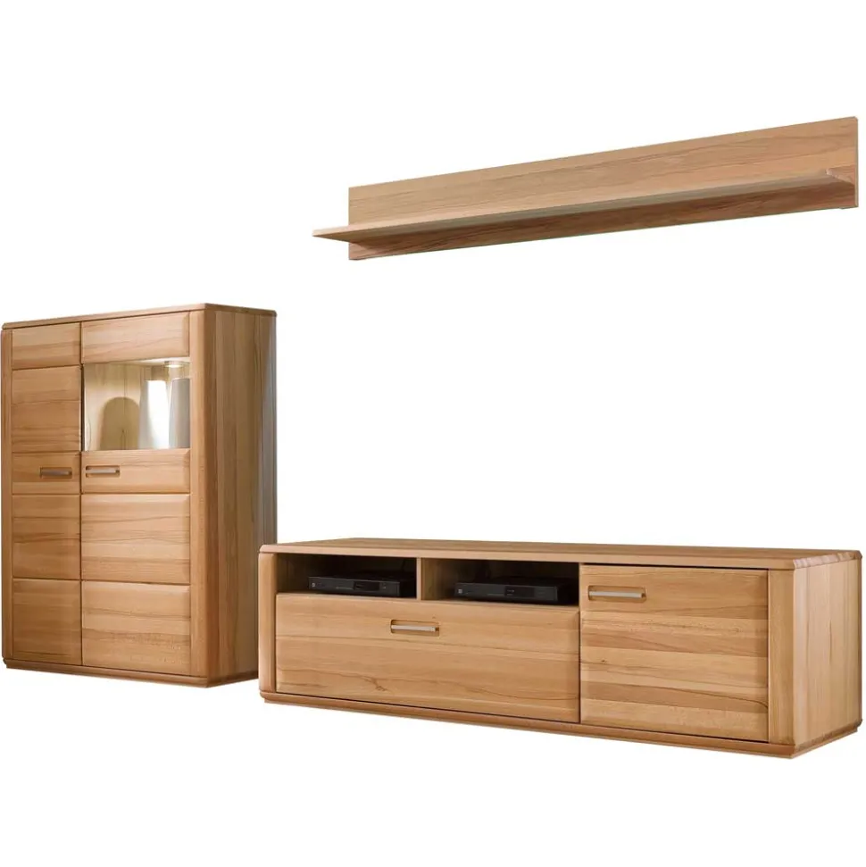 Wohnzimmer Anbauwand Athias aus Kernbuche (dreiteilig)