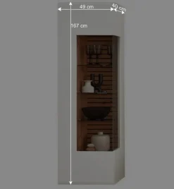 Wohnzimmer Anbauwand in Weiß mit Wildeiche - Niam (dreiteilig)