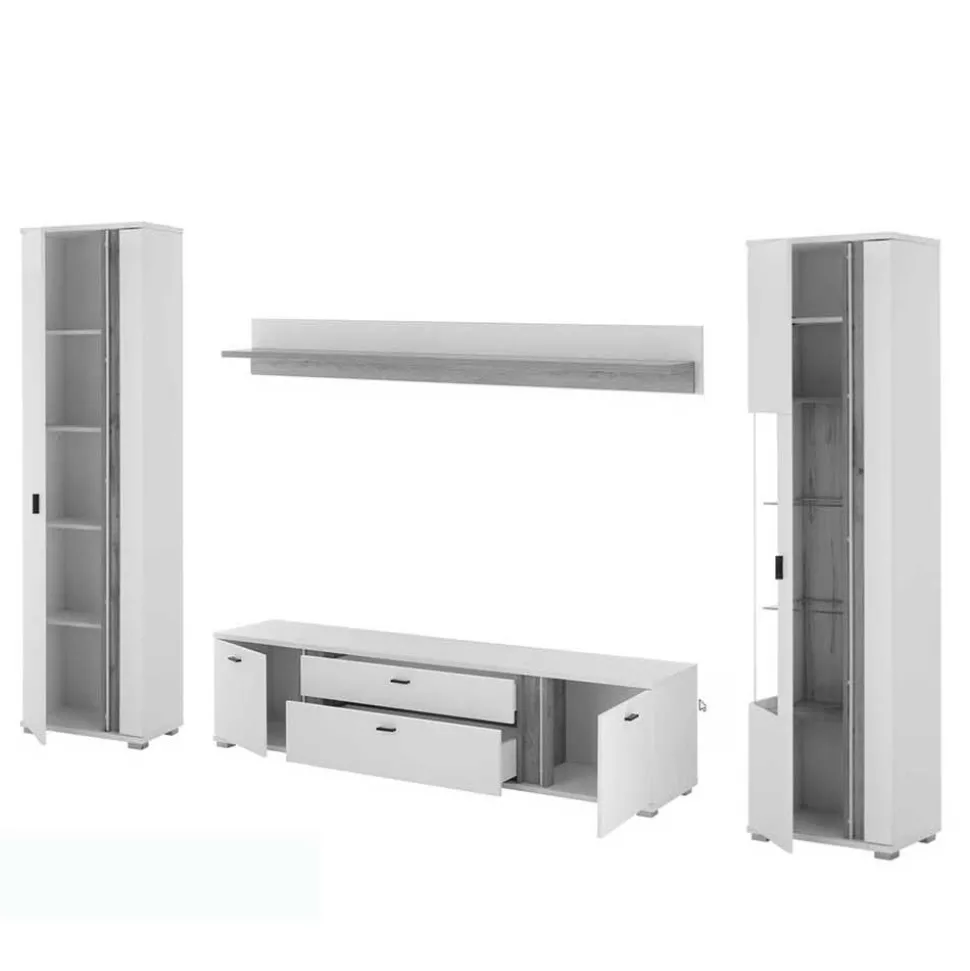 Wohnzimmer Anbauwand Möbelset - Racelyn (vierteilig)