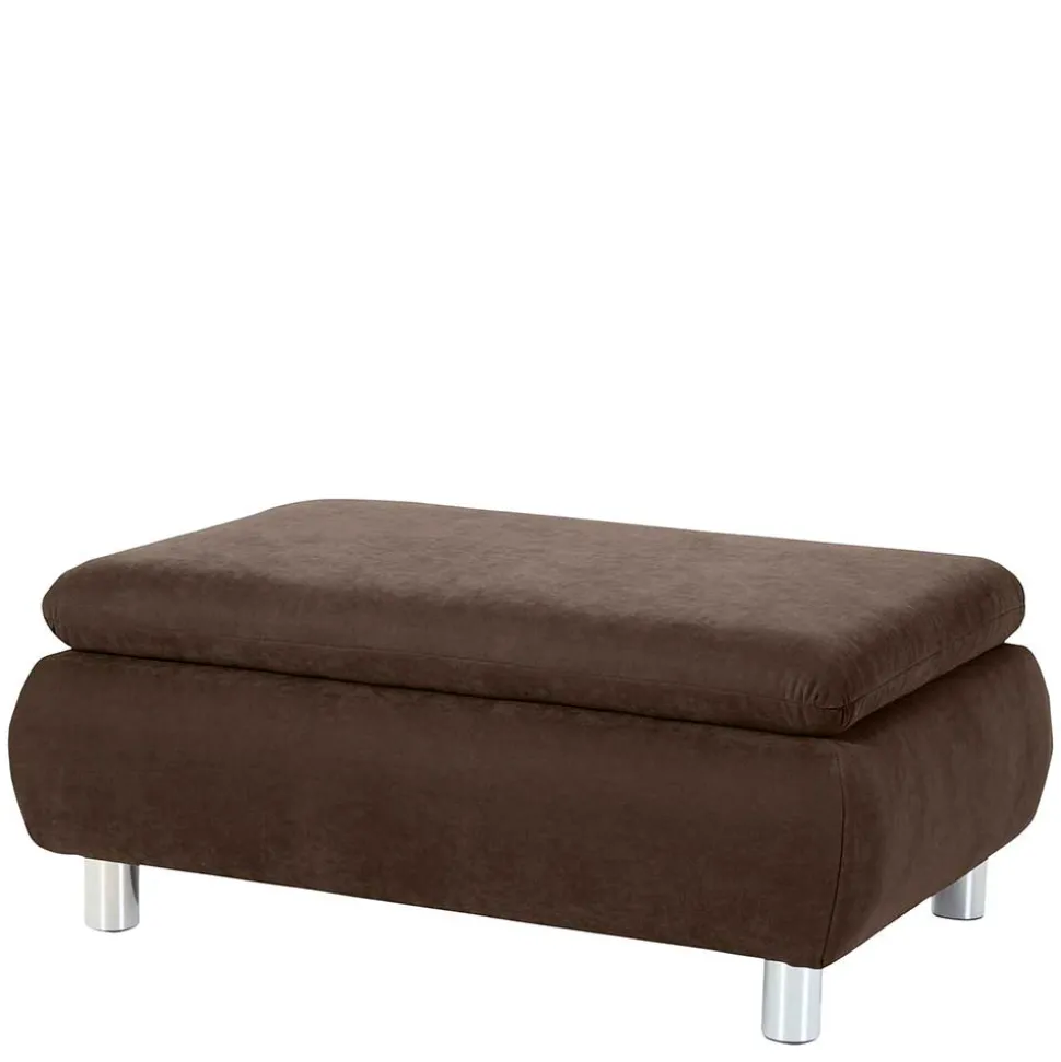Wohnzimmer Couchhocker in Braun Velours - Delnoto