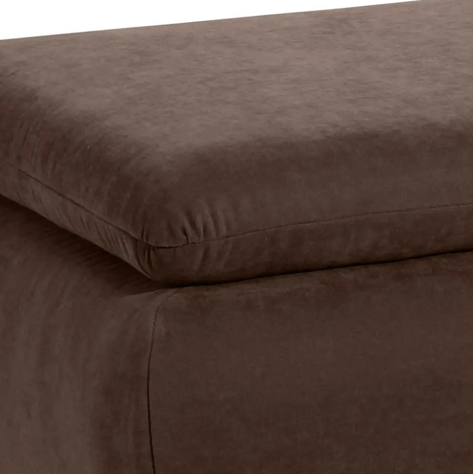 Wohnzimmer Couchhocker in Braun Velours - Delnoto