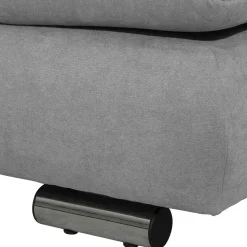 Wohnzimmer Eckcouch in Hellgrau mit Chrom - Oraina