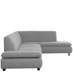 Wohnzimmer Eckcouch in Hellgrau mit Chrom - Oraina