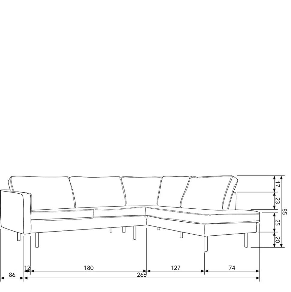 Wohnzimmer Ecksofa in Beige Boucle - Glamoure