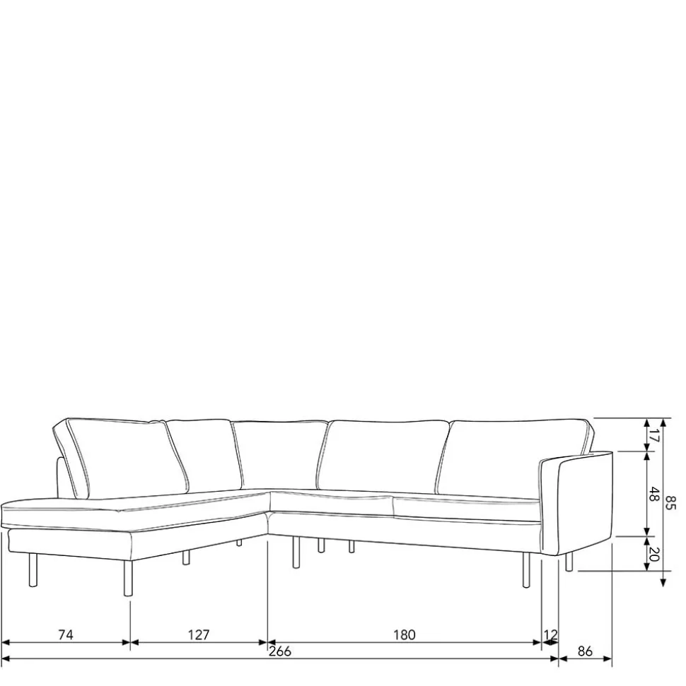 Wohnzimmer Ecksofa in Beige Boucle - Glamoure