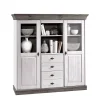 Wohnzimmer Highboard Mirandesca in Grau Weiß