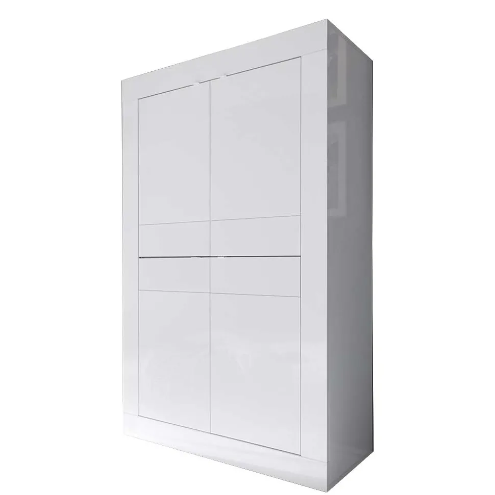 Wohnzimmer Highboard Sogno in Hochglanz Weiß